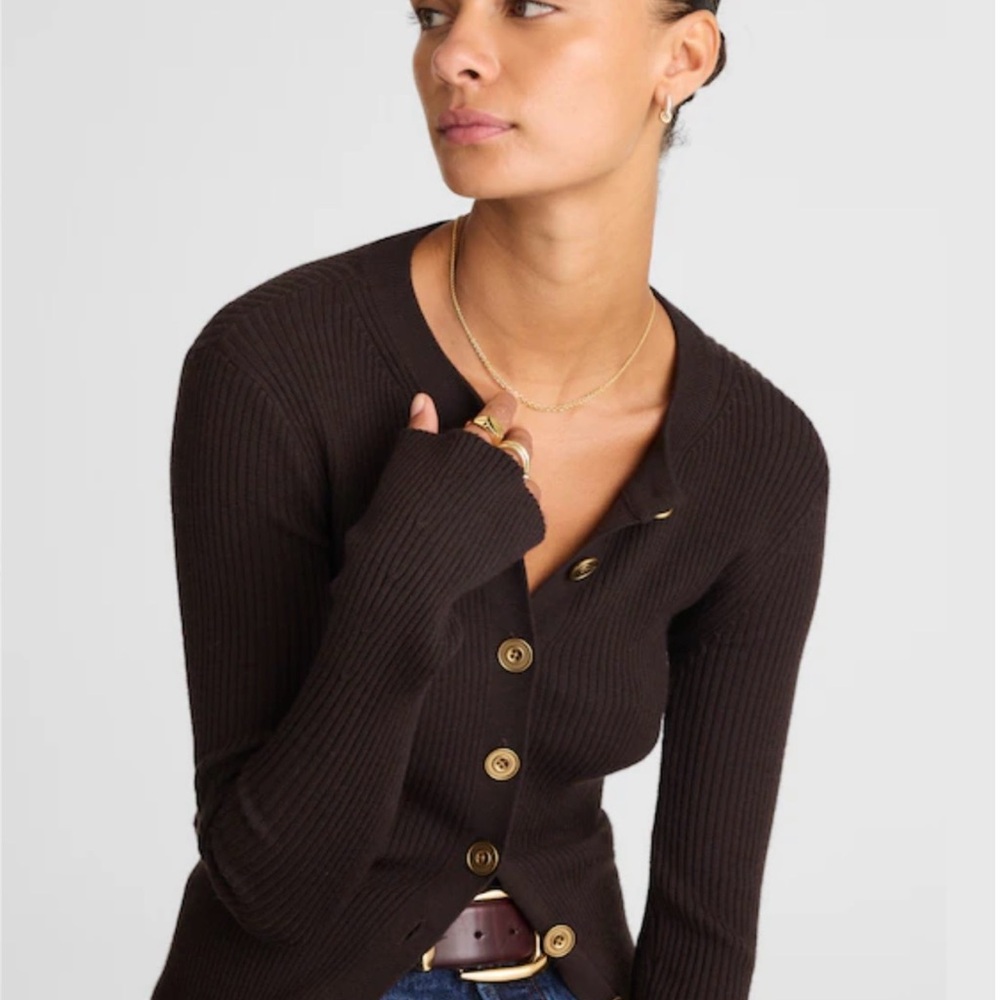 Madewell longline cardigan jacket in Molasses